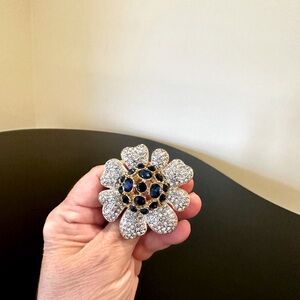 NWT RARE Vintage Luxury Wedding Summer Banana Republic Crystal Flower Brooch